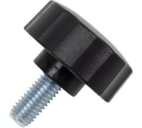 Ручка-барашек Zitar пластик. D42 с резьбовым штифтом М10х20, чёрный (4шт) - пакет 155949