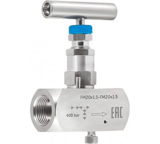 Клапан игольчатый одновентильный Росма SS-V4 Ду15 Ру400, нержавеющая сталь ВР FМ20х1.5-FМ20х1.5 D070-04259 1