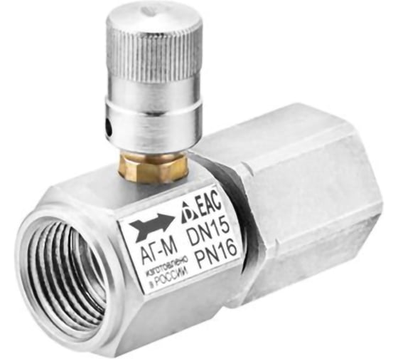 Клапан кнопочный Росма АГ-М Ду15 Ру16, сталь, ВР/накидная гайка G1/2-М12х1.5 D070-04276 1