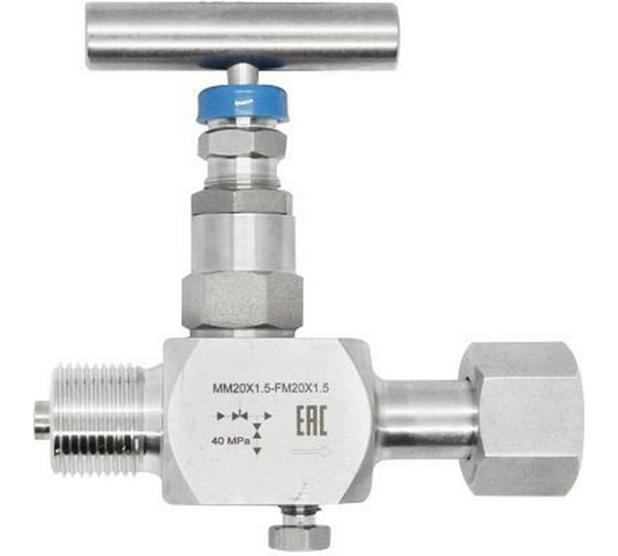 Клапан игольчатый одновентильный Росма SS-V4 Ду15 Ру400, нержавеющая сталь, внутренняя (накидная гайка)/НР SFG1/2-MG1/2 D070-07405 1