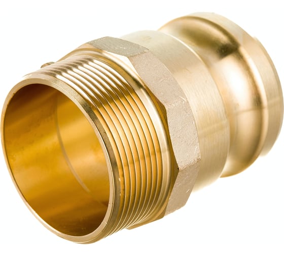 Камлок типа F (ниппель; наружная резьба BSP; 50 мм-2"; латунь) TITAN LOCK TL200FBR