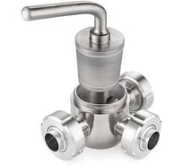 Кран пробковый TITAN LOCK трехходовой нерж 304, тип L, DN25, TL3CV25L-S