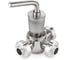 Кран пробковый TITAN LOCK трехходовой нерж 304, тип T, DN25, TL3CV25T-S 1