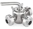 Кран пробковый TITAN LOCK трехходовой нерж 304, тип T, DN25, TL3CV25T-S 3