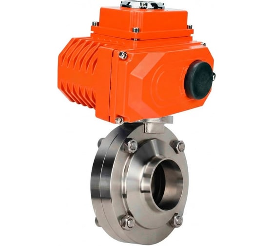 Затвор дисковый DN.ru 304-304-Sil-2W-W-H Ду40 Ру10 под приварку, пищевая нерж. сталь, эл.привод QT2-003-220VAC D050-89270