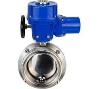 Затвор дисковый DN.ru 304-304-Sil-2W-T-H Ду80 Ру10 резьбовой, пищевая нерж. сталь, эл.привод QT-W (M)-005 380В D050-90254