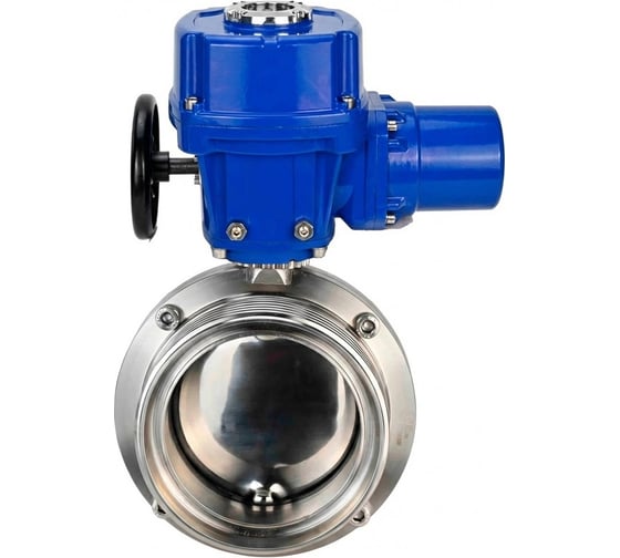 Затвор дисковый DN.ru 304-304-Sil-2W-T-H Ду80 Ру10 резьбовой, пищевая нерж. сталь, эл.привод QT-W (M)-005 380В D050-90254