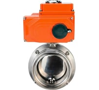 Затвор дисковый DN.ru 304-304-Sil-2W-T-H Ду80 Ру10 резьбовой, пищевая нерж. сталь, эл.привод QT2-003-220VAC D050-90200