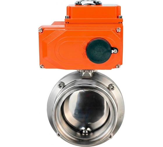 Затвор дисковый DN.ru 304-304-Sil-2W-T-H Ду32 Ру10 резьбовой, пищевая нерж. сталь, эл.привод QT2-003-220VAC D050-90196 1