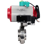 Затвор дисковый DN.ru 304-304-Sil-2W-W-H Ду65 Ру10 под приварку, пищевая нерж.сталь, пневмопривод SA-083, пневмораспр. 220VAC, МППП-200 D050-89218