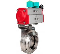 Затвор дисковый DN.ru 304-304-EPDM-2W-T-H Ду65 Ру10 резьбовой, пищевая нержавеющая сталь 304, пневмопривод DA-052, магнитный переключатель МППП-200 D050-86332