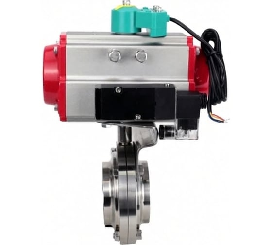 Затвор дисковый DN.ru 304-304-EPDM-2W- W-H Ду20 Ру10 под приварку, пищевая нерж.сталь, пневмопривод SA-065, пневмораспр. (2EM) 220VAC, МППП-200 D050-89348 1