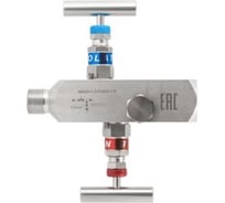 Клапан игольчатый двухвентильный РОСМА SS-2R Ду15 Ру400, нержавеющая сталь, ВР/НР FNPT1/2-MNPT1/2, дренажный вентиль D070-09898