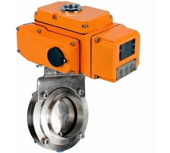 Затвор дисковый DN.ru 304-304-Sil-2W-C-H Ду100 Ру10 кламповый, пищевая нерж. сталь, эл.привод QT-005-220В (4-20мА) HARK D050-89859 1