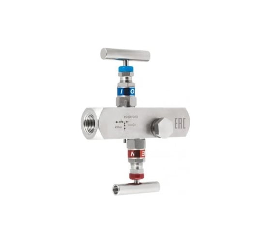 Клапан игольчатый двухвентильный Росма SS-2R Ду15 Ру400, нержавеющая сталь, внутренняя резьба FNPT1/2-FNPT1/2, дренажный вентиль D070-09897