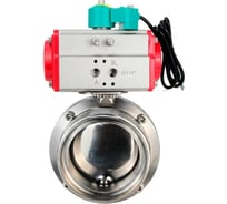 Затвор дисковый DN.ru 304-304-Sil-2W-T-H Ду15 Ру10 резьбовой, пищевая нерж. сталь, пневмопривод SA-065, МППП-200 D050-90175