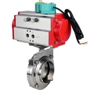 Затвор дисковый DN.ru 304-304-EPDM-2W- W-H Ду15 Ру10 под приварку, пищевая нерж.сталь, пневмопривод SA-065, пневмораспр. (2EM) 220VAC, МППП-200 D050-89356