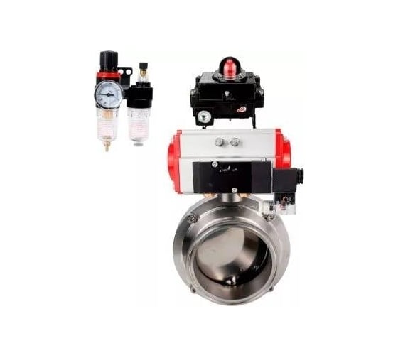Затвор DN.ru 304-304-EPDM-2W-W-H Ду80 Ру10, с пн.прив. SA-083, пн.распр. PND1-T08-220VAC NAMUR, БКВ LSB-410, БПВ D050-111673