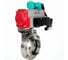 Затвор DN.ru дисковый 304-304-EPDM-2W-T-H Ду32 Ру10 резьбовой, пищевая нержавеющая сталь 304, пневмопривод DA-052, пневмораспределитель 24VDC, магнитный переключатель МП D050-86302 1