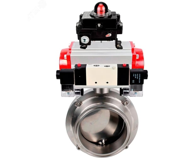 Затвор DN.ru 304-304-EPDM-2W-C-H Ду15 Ру10, с пневмоприводом DA-065, пневмораспределитель PND1-T10-220VAC NAMUR, БКВ LSB-410 D050-110156 1
