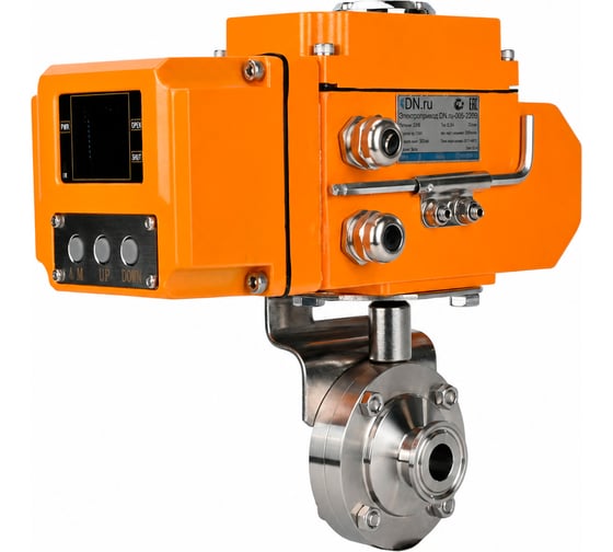 Затвор дисковый DN.ru 304-304-Sil-2W-C-H Ду50 Ру10 кламповый, пищевая нерж. сталь, эл.привод QT-005-220В (4-20мА) HARK D050-89856 1