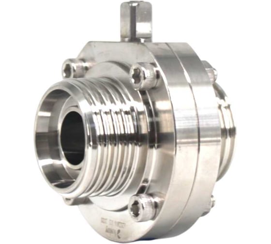 Затвор дисковый резьбовой нержавеющий NEWKEY AISI304 DN20 (3/4) PN8 EPDM, с пищевым односторонним пневмоприводом SA50 NK-DZmEPDM20/4*SA50