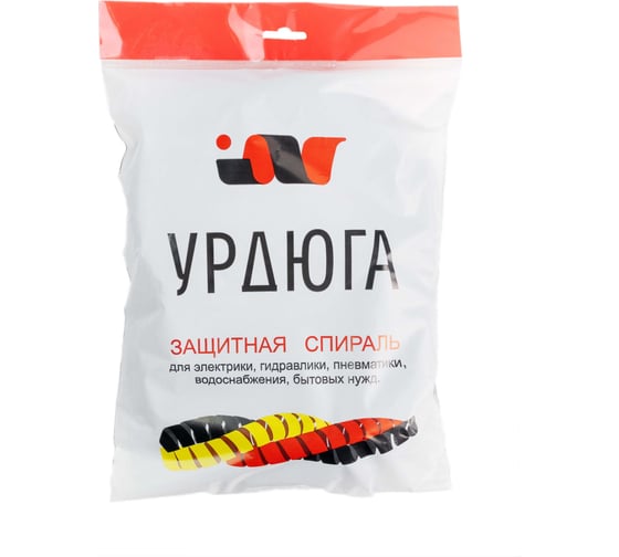 Защитная пластиковая спираль Урдюга d16мм желтая пакет 2м URСП16Ж02