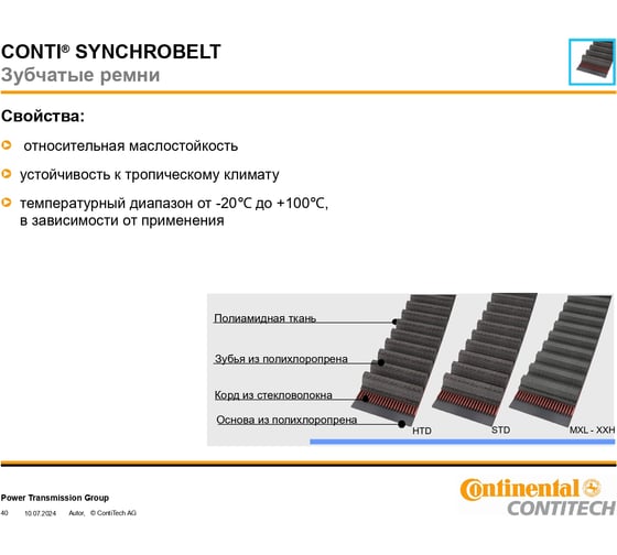 Зубчатый ремень CONTITECH HTD 1280 8M 30 30HTD81280