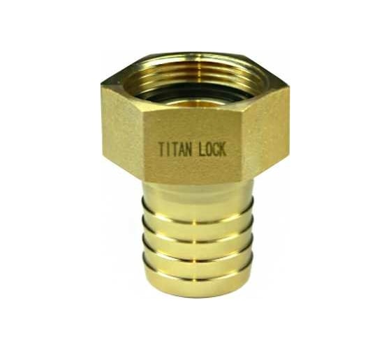 Штуцер TITAN LOCK 4in, с внутр. резьбой под рукав, латунь, TLSF100BR 1