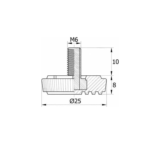 Регулируемая опора IVK group 25М6-10ЧН