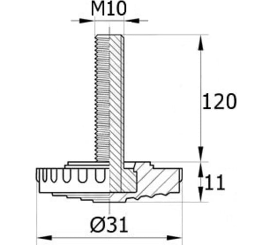 Регулируемая опора IVK group 31М10-120ЧН