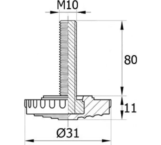 Регулируемая опора IVK group 31М10-80ЧН