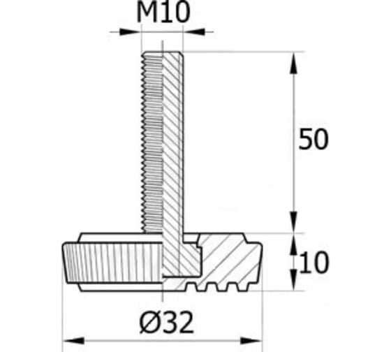 Регулируемая опора IVK group 32М10-50ЧН