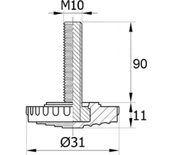 Регулируемая опора IVK group 31М10-90ЧН