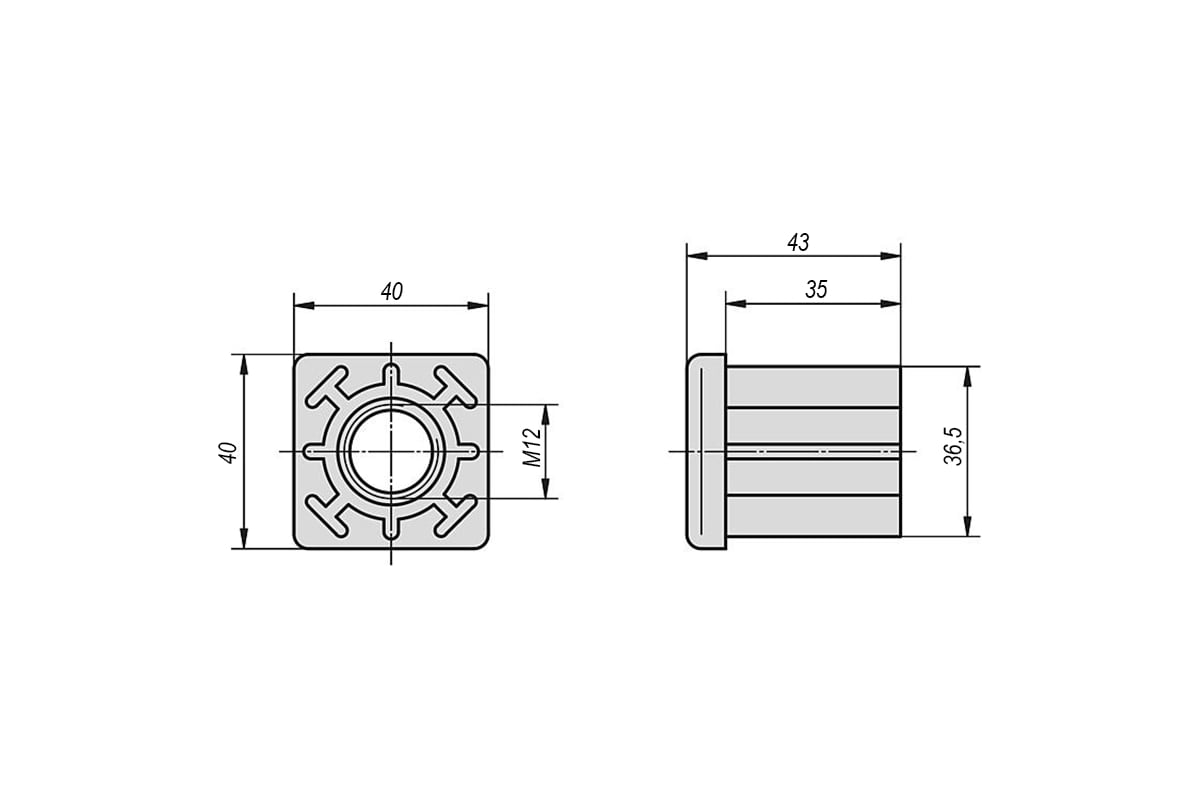 Заглушка для труб с резьбой KIPP K0430.124020 - выгодная цена, отзывы ...