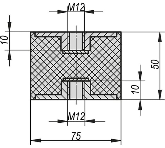 Резинометаллический буфер KIPP K1320.07505055
