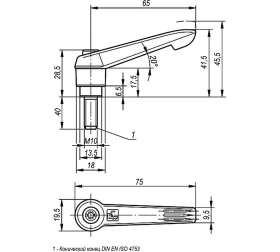 Зажимной рычаг KIPP K0269.2101X40