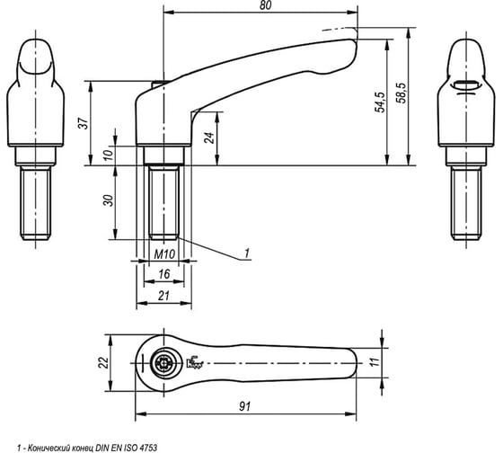 Зажимной рычаг KIPP K0123.3101X30