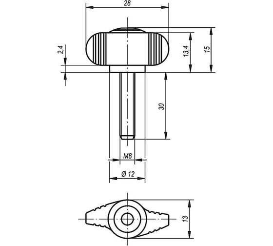 Ручка-барашек KIPP K0274.008X30
