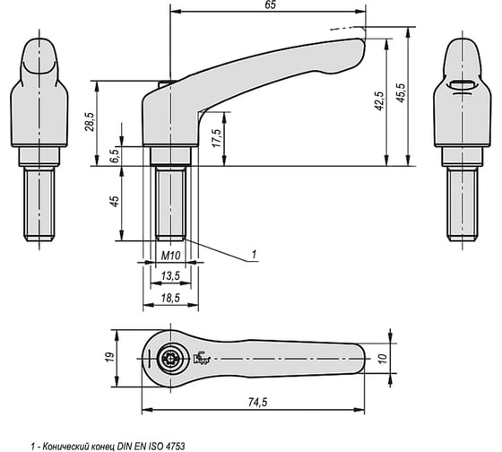 Зажимной рычаг KIPP K0752.2101x45