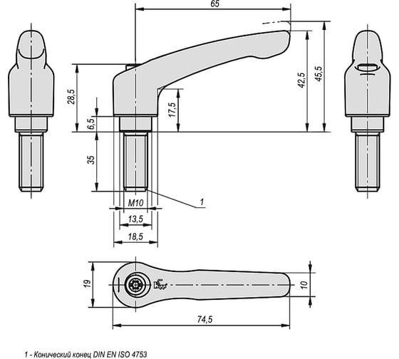 Зажимной рычаг KIPP K0752.2101x35