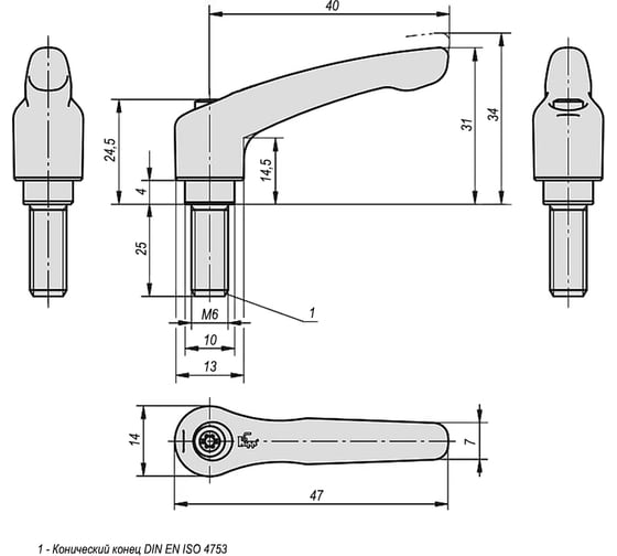 Зажимной рычаг KIPP K0752.1061x25
