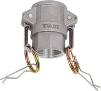 Алюминиевый камлок TITAN LOCK типа D серия "EcoLine", розетка внутренняя резьба BSP 1", TL100DAL-EL