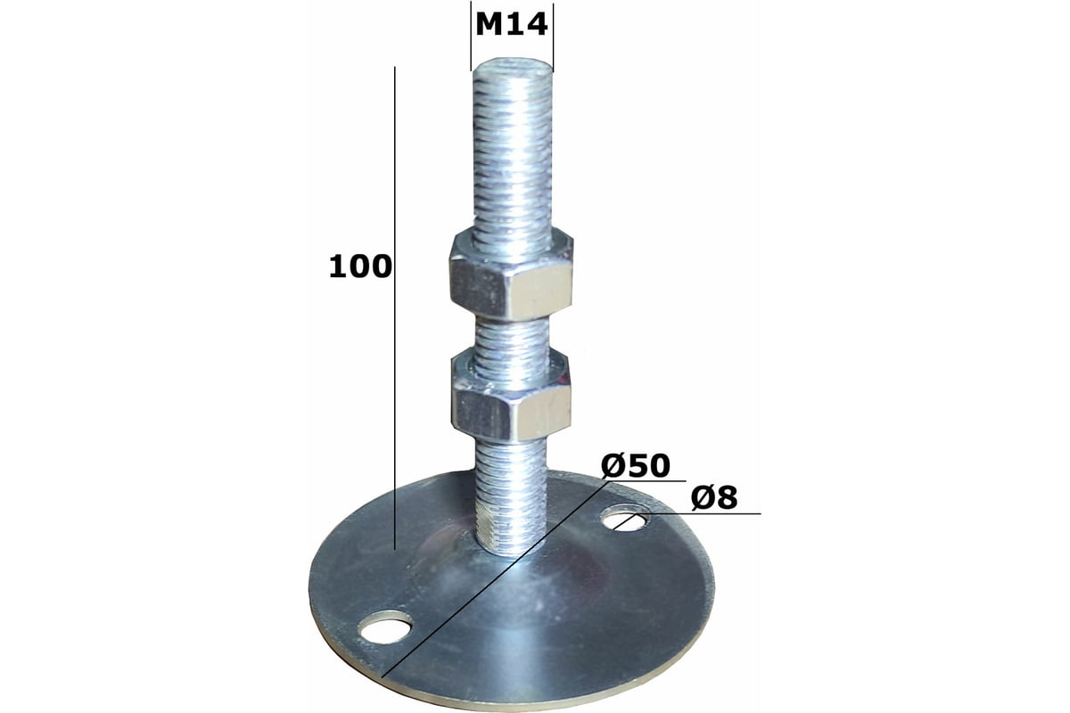 Винтовая опора ООО СЗЦМ М14x100 с гайкой 00-00002181