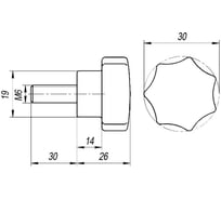 Звездообразная ручка EMES с наружной резьбой BKC300630
