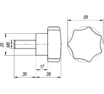 Звездообразная ручка EMES с наружной резьбой BKC630830