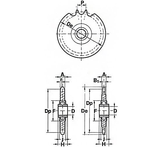 Натяжная звездочка ISKRA на шариковых подшипниках для цепи 10B, Z=17, 5/8"x3/8" PC10017
