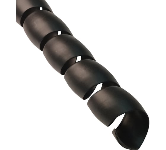 Спиральная пластиковая защита SG PARLMU -22-C11, полипропилен, размер 22, выпуклая поверхность, цвет черный, длина 1 м PR0600300 1