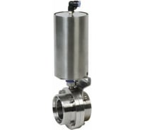 Дисковый затвор с пневмоприводом TITAN LOCK нерж. 304 DN32, тип резьба-резьба, DIN TLSD32THS-P