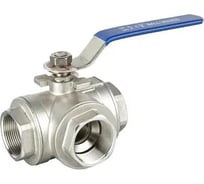 Трехходовой шаровый кран TITAN LOCK нержавеющий (AISI304) тип L, внутренняя резьба DN25, TL3V25-L-TF-S